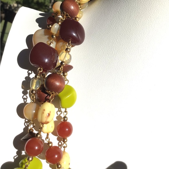 VTG CZECH GLASS EXTRA LONG BEAD NECKLACE BY JOAN RIVERS SIGNED - Picture 3 of 9